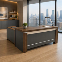 Meuble de bureau exécutif mobile avec tiroirs, finition bois moderne, écologique, certifié BIFMA CE EN1335, pour villa