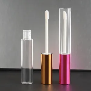Hot Selling Fancy Cute 5ml 8ml 10ml Black Pink White Clear Lip Gloss Tubes With Cap Gold Silver Lip Gloss Tubes