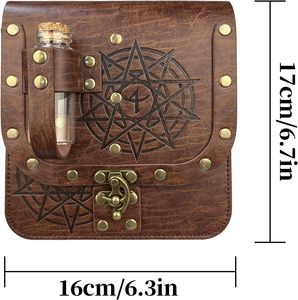 Bolsa de Cintura de Piel Sintética Estilo Brujería <span class=keywords><strong>Medieval</strong></span>, Bolsa de Alquimia con Frasco para Pociones, Accesorio de Cosplay LARP para Niños Unisex - Product Image 6