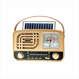 Retro clock portable multi-functional full-band emergency solar radio <b>player</b> - Product Image 2
