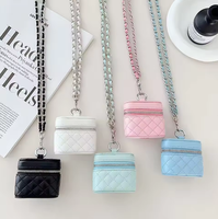 Porte-clés mignon en forme de mini sac Kelly avec rabat, en cuir PU, étui de luxe personnalisé pour écouteurs Bluetooth, porte-monnaie portable