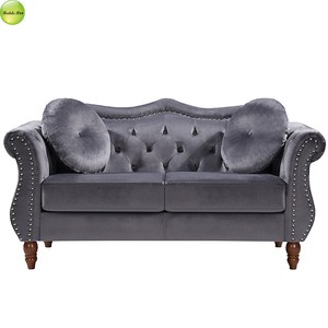Canapé 2 places moderne en velours <span class=keywords><strong>royal</strong></span> personnalisable, avec pieds en bois, fabriqué en Chine - Product Image 2