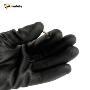 Yokiisafety logo Pu Coated Work Safety <strong>Gloves</strong> for Brick Work Construction with Grip Industrial Men Custom Pu Working <strong>Gloves</strong> - Product Image 2