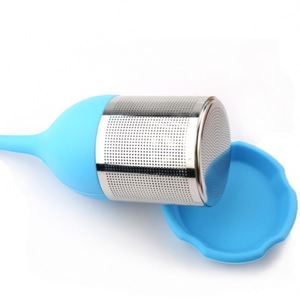 Hot Selling Loose Leaf <b>Infuser</b> With Drip Tray Filter Silicone <b>Tea</b> Strainer - Product Image 2