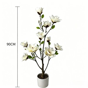 Artificial Magnolia <b>Tree</b> Realistic Real Touch Leaves and Flowers Perfect for Home Decor, Living Room, Wedding & Hotel Decor - Product Image 2
