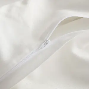Grosir 100% organik Percale Linen katun seperti penutup selimut bertekstur Set seprai lembut bernapas dengan kancing penutup