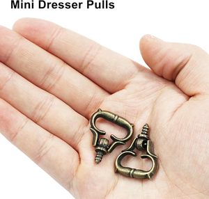 Piutouyar Pcs Mini Pull Handles Antique Bronze <b>Cabinet</b> Handles Self Tapping Screws Knobs Metal <b>Small</b> Drawer Pulls For Jewelry Bo - Product Image 3