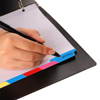 Separadores de 3 anillas para archivador, 8 colores, tamaño A4, protectores de hojas de plástico blancos para índice de páginas, para uso en oficina, escuela y cuadernos.