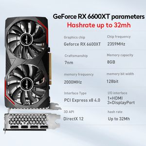 Cartes graphiques de jeu PC 6600XT 8G 6600 100% neuves, cartes graphiques pour serveurs 6600xt, GPU RX6600 8 Go, carte graphique 6600, carte graphique RX 6600 XT 100% neuve - Product Image 3