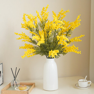 Flores Artificiales <span class=keywords><strong>de</strong></span> <span class=keywords><strong>Acacia</strong></span> <span class=keywords><strong>de</strong></span> Alta Calidad, Color Amarillo y Blanco, para Decoración <span class=keywords><strong>de</strong></span> Mesa en el Hogar y Bodas - Product Image 3