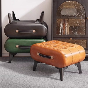 <strong>Stool</strong> Nordic Dining Round Modern Indoor Home Luxury <strong>Foot</strong> Step Living Room Furniture Gold Metal <strong>Chairs</strong> Leather Ottoman <strong>Stools</strong> - Product Image 1