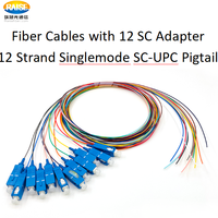 Precio de Fábrica, Cable de Fibra Óptica SC UPC Personalizado de 12 Hilos, Monomodo 9/125, 1 Metro, para Sistemas de Comunicación en Redes