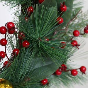 60cm pin aiguille guirlande décorations de noël porte suspendus cloche feuilles vacances fenêtre PE - Product Image 2