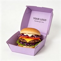 Boîte à hamburger personnalisée en carton alimentaire jetable avec encre de soja, vente en gros, haute qualité, offre spéciale