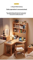 Bureau d'angle en bois avec étagère intégrée, table d'ordinateur murale, simple, pour petit appartement, bureau à domicile, chambre