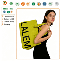 Sac à main en polyester tricoté tendance, couleur unie, sac fourre-tout réutilisable, ouverture supérieure, portable pour un usage quotidien, toutes saisons