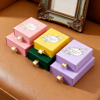 Boîte à bijoux de luxe, emballage en carton écologique avec logo personnalisé, emballage en papier de style tiroir pour colliers et bagues