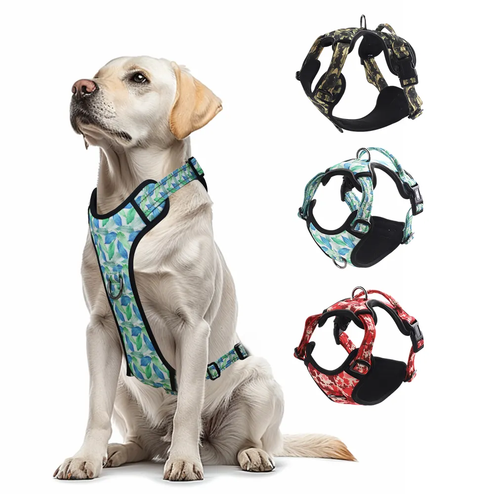 Custom Logo Training Dog Vest Tactical No Pull Dog Harness Adjustable Reflective Oxford Easy Control Medium Large Dog Harness