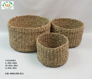 Nouveauté chaude 100% paniers de rangement en jonc de mer naturel Design écologique Meilleur vendeur - Product Image 1