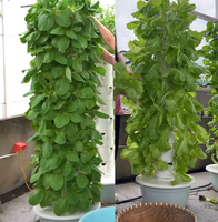 Tour de culture verticale aéroponique et hydroponique à 13 niveaux avec tiges métalliques pour la plantation de légumes en extérieur