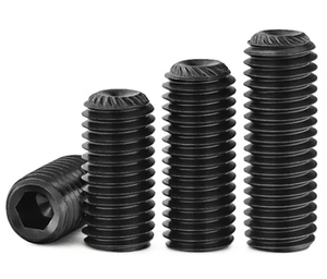 LeGood DIN916K hex with knurled head <b>set</b> <b>screw</b> M3 thread 3mm long 12.9 grade black - Product Image 6