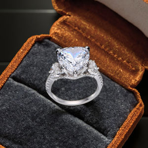 แหวนเพชรโมอิส6.0ct ไนต์สำหรับผู้หญิงแหวนเงินสีชมพูแซฟไฟร์925ชุบโรเดียมประดับเพชร - Product Image 3