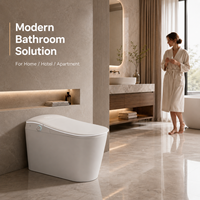 WC intelligent monobloc en céramique avec siège chauffant, chasse d'eau automatique, bidet électrique, pour salle de bain