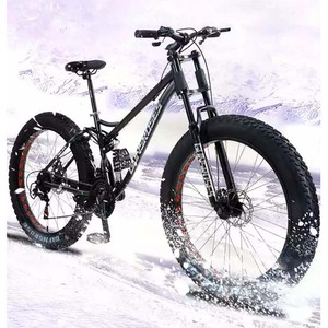Downhill sneeuwfiets voor de dappere man met een sterk carbon frame, dubbele schouderbevestiging, voor- en achter-schijfremmen - Product Image 4