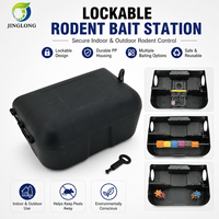 Station d'appât verrouillable pour rongeurs, boîte à appât pour souris et rats en PP noir, réutilisable, intérieur/extérieur, piège de lutte antiparasitaire