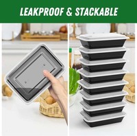 Contenants alimentaires jetables en plastique PP pour pizzas et aliments pour animaux de compagnie – Boîtes de préparation de repas de qualité alimentaire pour plats à emporter – Emballage pour restaurants