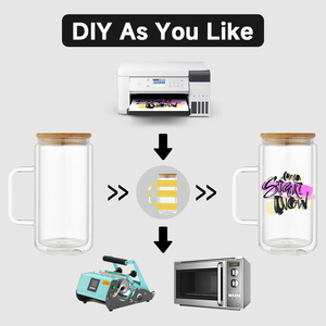 Wholesale RTS 16 oz Glass Cups Mugs <strong>Mason</strong> <strong>Jar</strong> Pre Drilled Hole Double Wall Glass Snow Globe <strong>Tumbler</strong> with Handle for Water Juice - Product Image 6