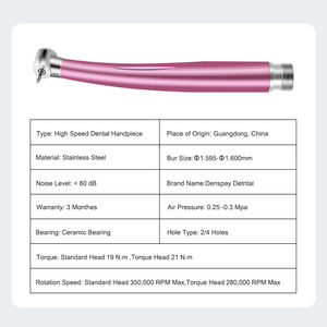 ELIJAH Promotion Pièce à main dentaire électrique haute vitesse 2/4 trous Rainbow Tête standard Intégration CNC Silencieuse 60 dB Roulement en céramique - Product Image 3