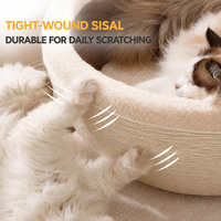 Produits pour animaux de compagnie en gros : Lit-griffoir pour chats en corde de sisal enroulée en forme de tasse à café, pour griffer et se reposer, 2 en 1