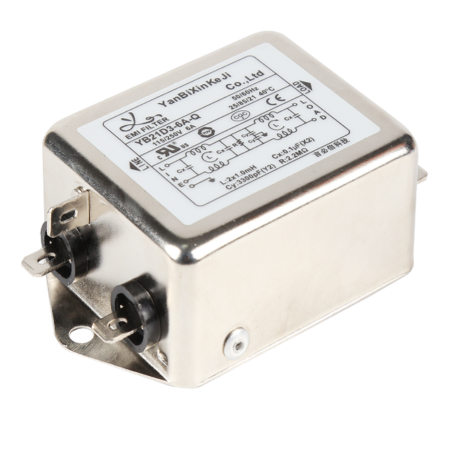 YBX Manufacture EMC Noise Filter YB21D3-6A-Q EMI Filter with UL CE TUV ROHS Certificates