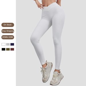 Leggings de sport taille haute pour <span class=keywords><strong>femme</strong></span>, doux, pour la gym et l'entraînement, avec effet push-up <span class=keywords><strong>fessier</strong></span> et devant en V - Product Image 1