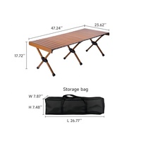 Table de camping pliable légère en aluminium INature - Noir - Mobilier d'extérieur