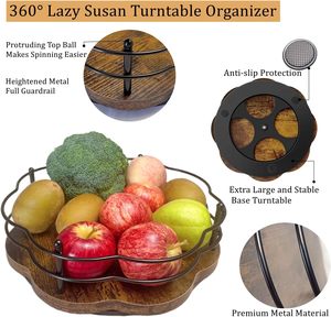 Organizador de tocadiscos <span class=keywords><strong>Lazy</strong></span> <span class=keywords><strong>Susan</strong></span> de 13 ", estante de especias antideslizante giratorio de 360 ° para encimera de cocina, almacenamiento de mesa de comedor - Product Image 2