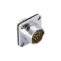 Connecteur industriel métallique P16-2H/3H/4H/5H/7H/9H/10H mâle, prise d'aviation circulaire M16 2-10 broches, montage sur panneau à bride carrée