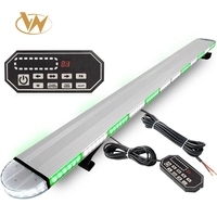 Barre lumineuse d'urgence LED de 57 pouces pour toit, sans sirène ni klaxon, pour ambulance, camion de pompier, barre lumineuse stroboscopique verte