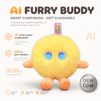 Jouet en peluche interactif intelligent avec IA, yeux LED bleus étoilés, pour animaux de compagnie électroniques, cadeau d'usine