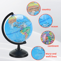 Globe terrestre portable en plastique pour l'éducation et les cadeaux, outil de géographie rotatif pour les étudiants et les amis