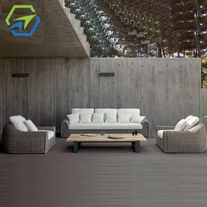 Giardino patio mobili divano sedile in rattan terrazza da giardino esterno in alluminio rattan vimini divano esterno impostato per giardino