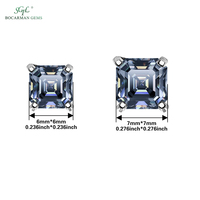 Boucles d'oreilles Asscher Moissanite 1-2 Carat Argent S925 4 griffes Prêt à expédier avec options or/argent Cadeau parfait pour elle