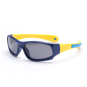 2025 occhiali da sole ciclismo UV personalizzati per ragazzi ragazze Trendy blu bianco Silicone telaio moda polarizzati occhiali da sole per <span class=keywords><strong>bambini</strong></span> - Product Image 1