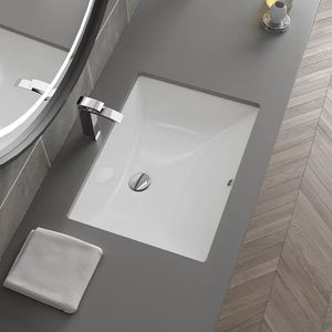 Lavabos de Baño Modernos Rectangulares Blancos de Cerámica para Instalar Bajo Encimera, Ecológicos y Fáciles de Limpiar - Product Image 4