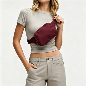 USA Warehouse 2L Unisex Hiking Waist <b>Bag</b> Leopard Print Zipper Fanny Pack Nylon Material Waist <b>Bag</b> For Outdoor Hiking - Product Image 1