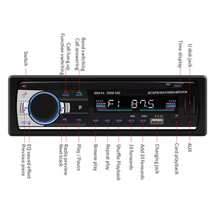 Lecteur <span class=keywords><strong>MP3</strong></span> de voiture 2 <span class=keywords><strong>USB</strong></span> 1DIN Autoradio pour FM AUX <span class=keywords><strong>SD</strong></span> <span class=keywords><strong>MMC</strong></span> WMA Amplificateur stéréo Lecteur MP4 Charge rapide 2.1A - Product Image 4