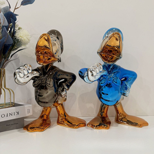 Mới đến vịt animatronic hình tượng nhựa với mạ điện và kết thúc phim hoạt hình vịt tác phẩm điêu khắc - Product Image 1