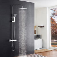 Robinet mitigeur thermostatique pour salle de bain, ensemble moderne de haute qualité montrant, douche en pluie, livraison gratuite