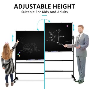 Pizarra de borrado en seco rodante, pizarra blanca portátil magnética con soporte, pizarra móvil de doble cara con ruedas - Product Image 3
